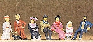 1900′s Figures -- People Sitting on Platform pkg(7), HO, Preiser Kg 12137