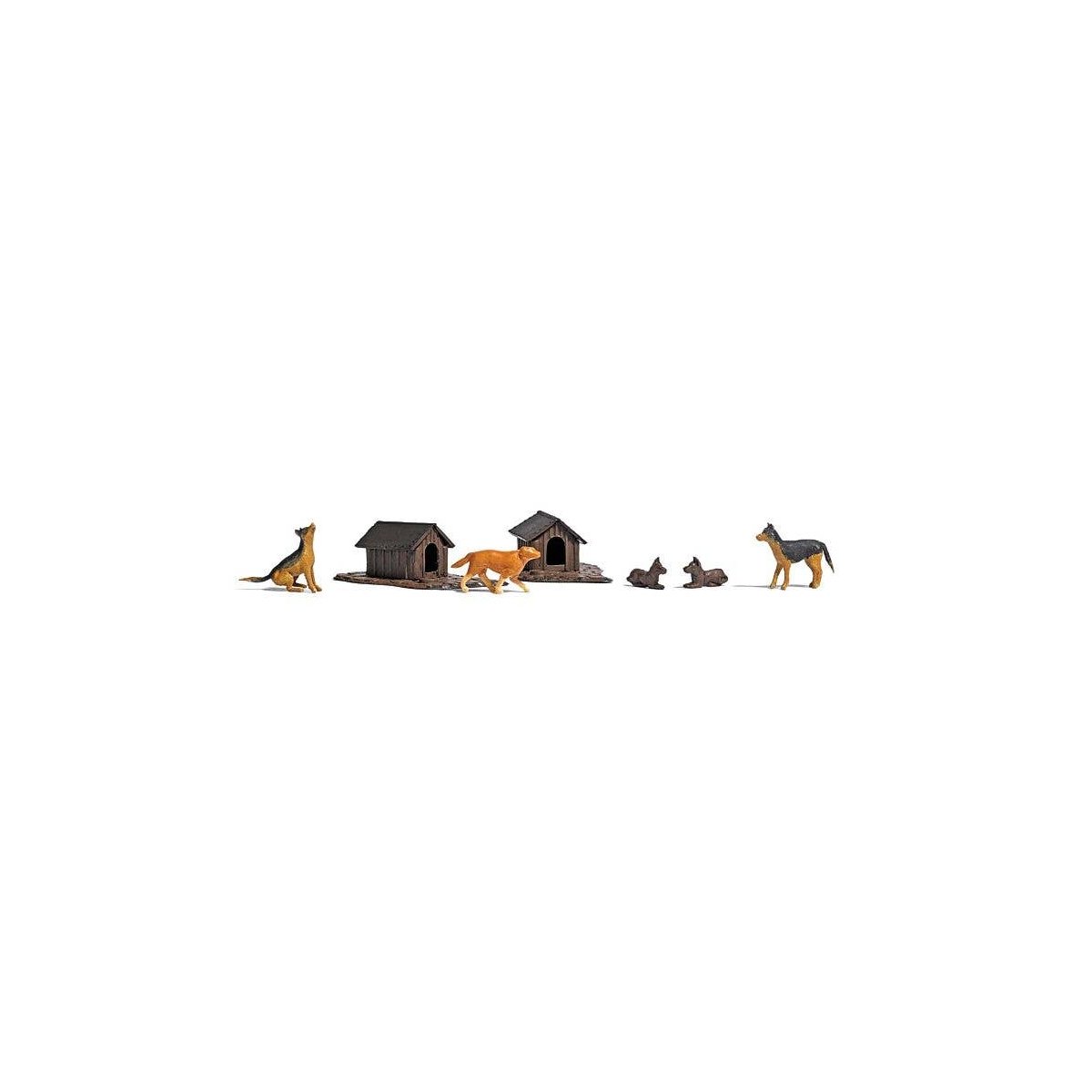 5 Dogs and 2 Doghouses, HO, Busch Gmbh & Co Kg 1197