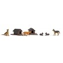 5 Dogs and 2 Doghouses, HO, Busch Gmbh & Co Kg 1197