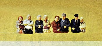 Passengers -- Seated Couples pkg(8), HO, Preiser Kg 10387