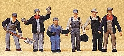 United States Railroad Transition-Era Freight Train Crew -- pkg(6), HO, Preiser Kg 10453