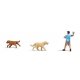 Playing Fetch with Dogs - Action Set -- 2 Dogs, 1 Throwing Figure, HO, Busch Gmbh & Co Kg 7896