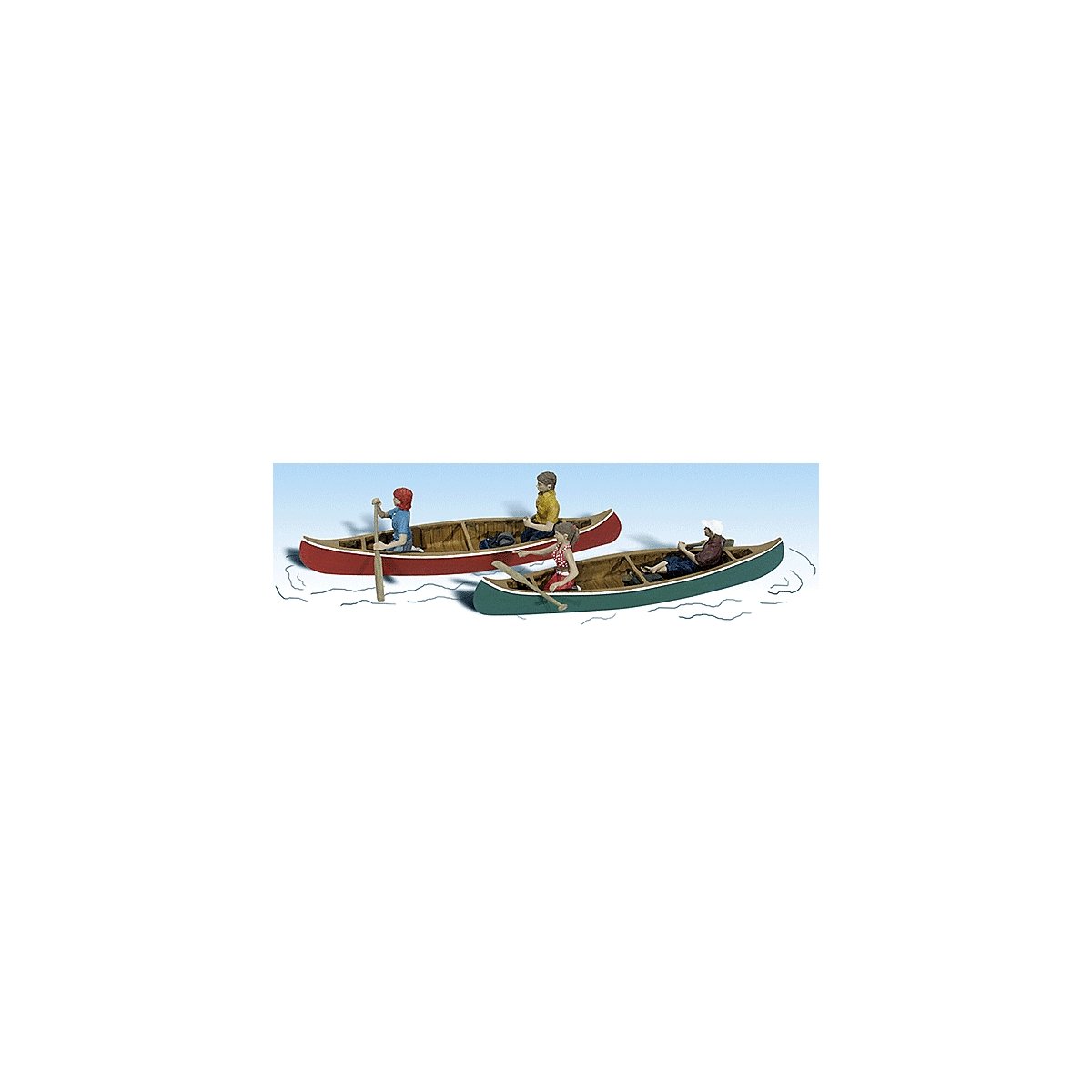 Scenic Accents(R) -- Canoers w/2 Canoes, HO, Woodland Scenics 1918