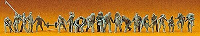 Unpainted Figure Set -- Firemen w/Accessories, HO, Preiser Kg 16329