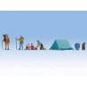 Hikers and Campers -- 4 Campers, Tent & Accessories, HO, Walthers SceneMaster 6081