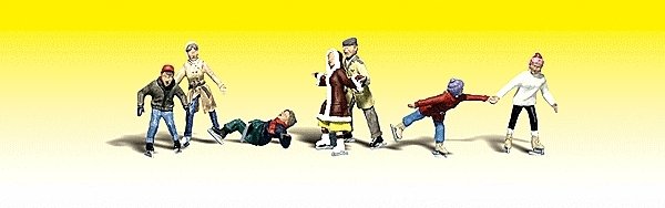 Scenic Accents(R) Figures -- Ice Skaters pkg(7), N, Woodland Scenics 2184