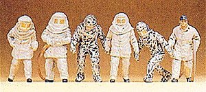Working People -- Firemen pkg(6), HO, Preiser Kg 14205