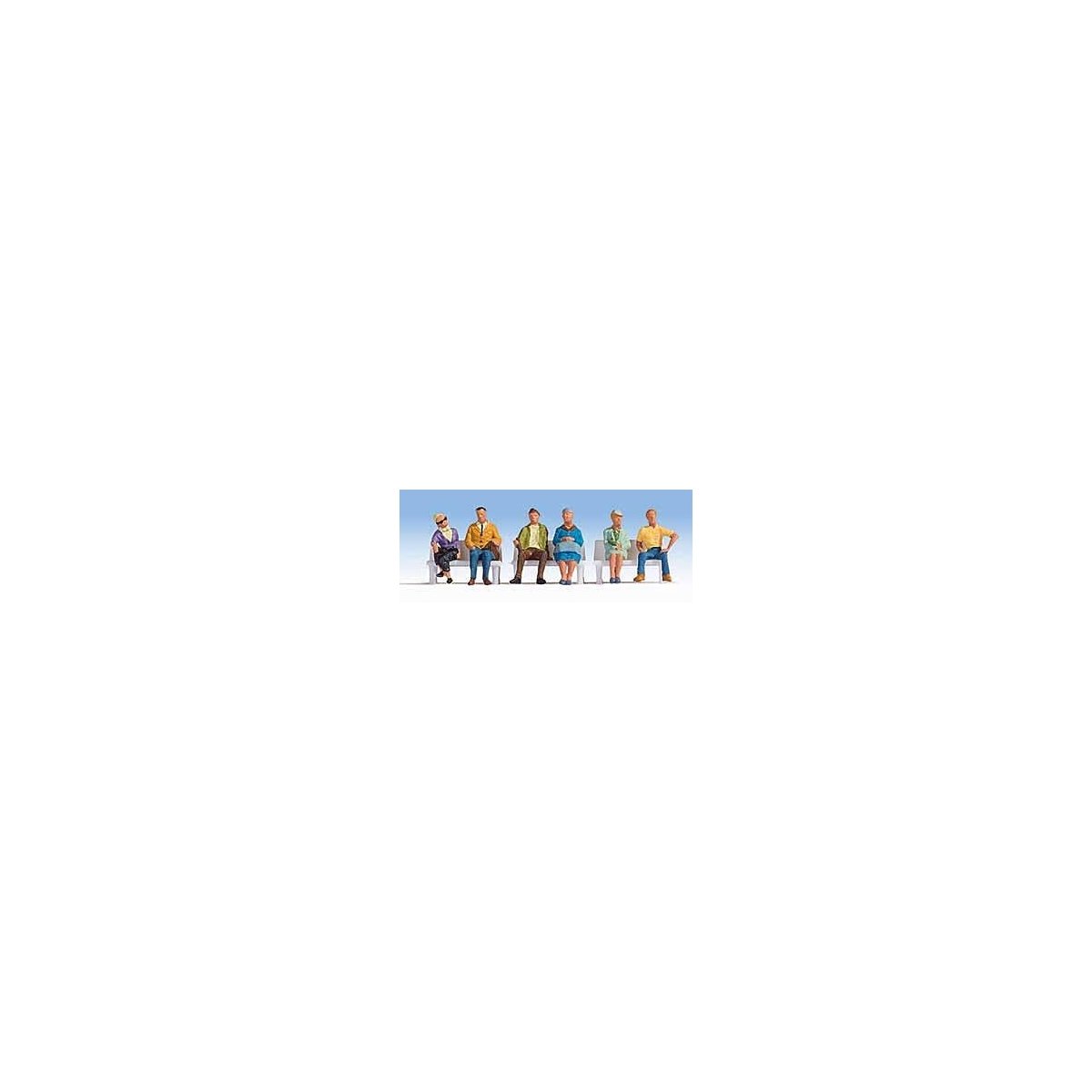 Seated People pkg(6) -- Set 2, HO, Walthers SceneMaster 6058