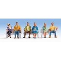 Seated People pkg(6) -- Set 2, HO, Walthers SceneMaster 6058