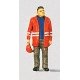 Individual Figure - Railway Personel -- Modern Switchman w/Safety Jacket - Hat Off, HO, Preiser Kg 28010