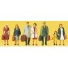 Passengers -- Walking w/Luggage pkg(7), HO, Preiser Kg 10505