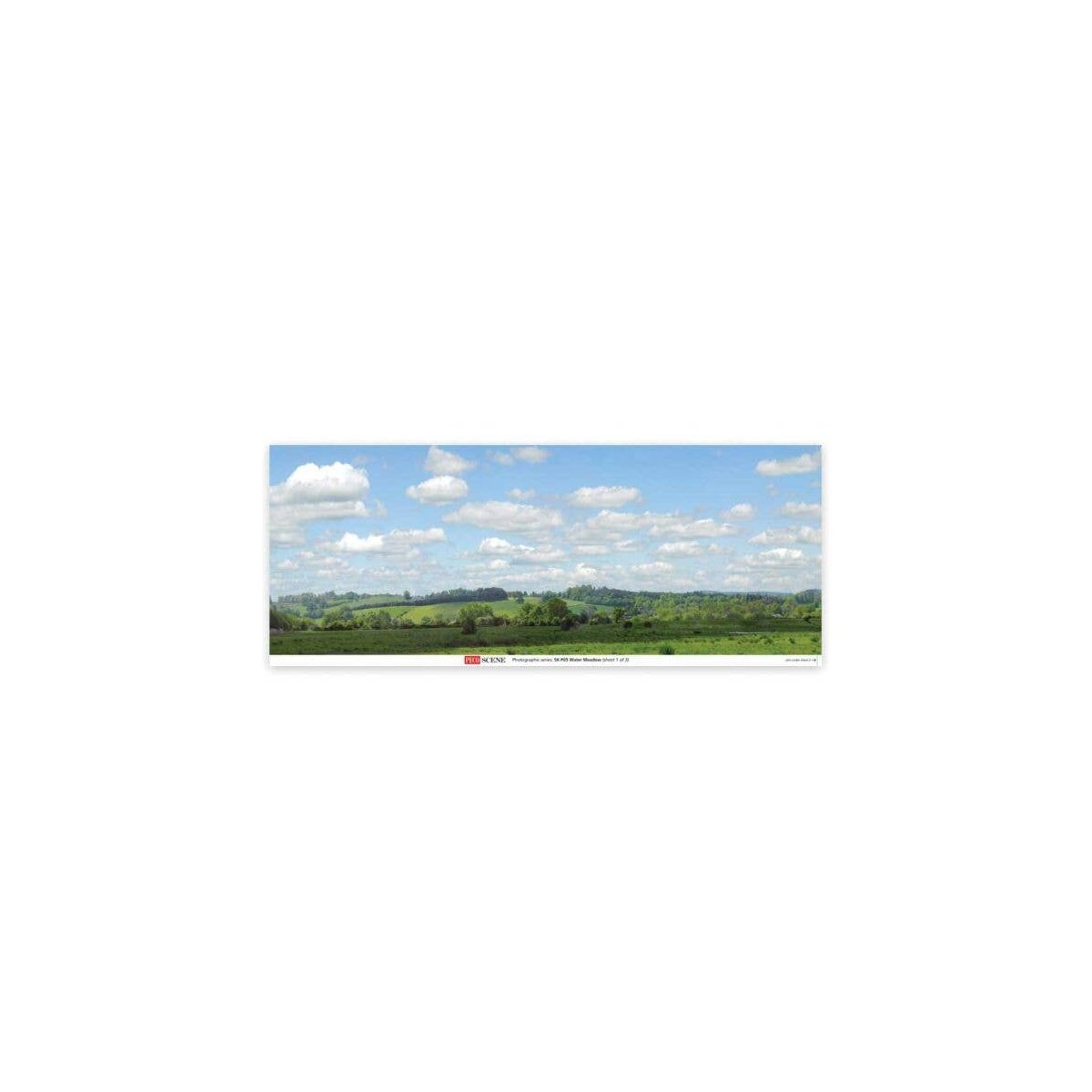Backscene Photographic Background 95 x 13′ 240 x 33.3cm -- Water Meadow, All Scales, Peco SKP05