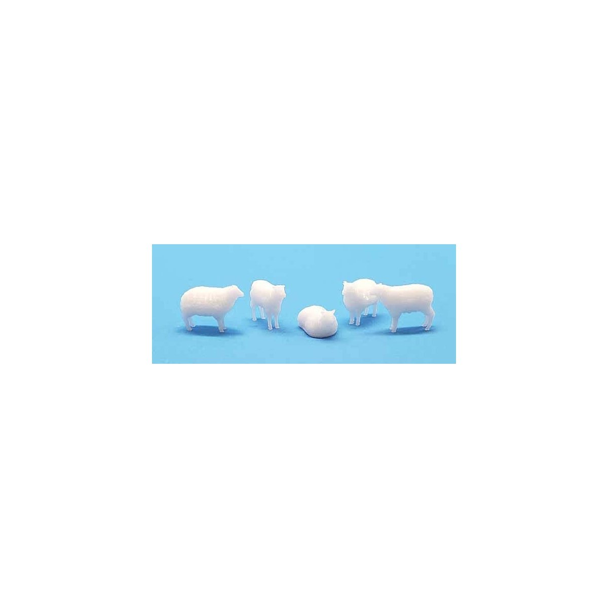 Sheep -- Unpainted 3D Printed Figures pkg(5), HO, All Scale Miniatures 870963