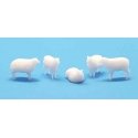 Sheep -- Unpainted 3D Printed Figures pkg(5), N, All Scale Miniatures 1600963