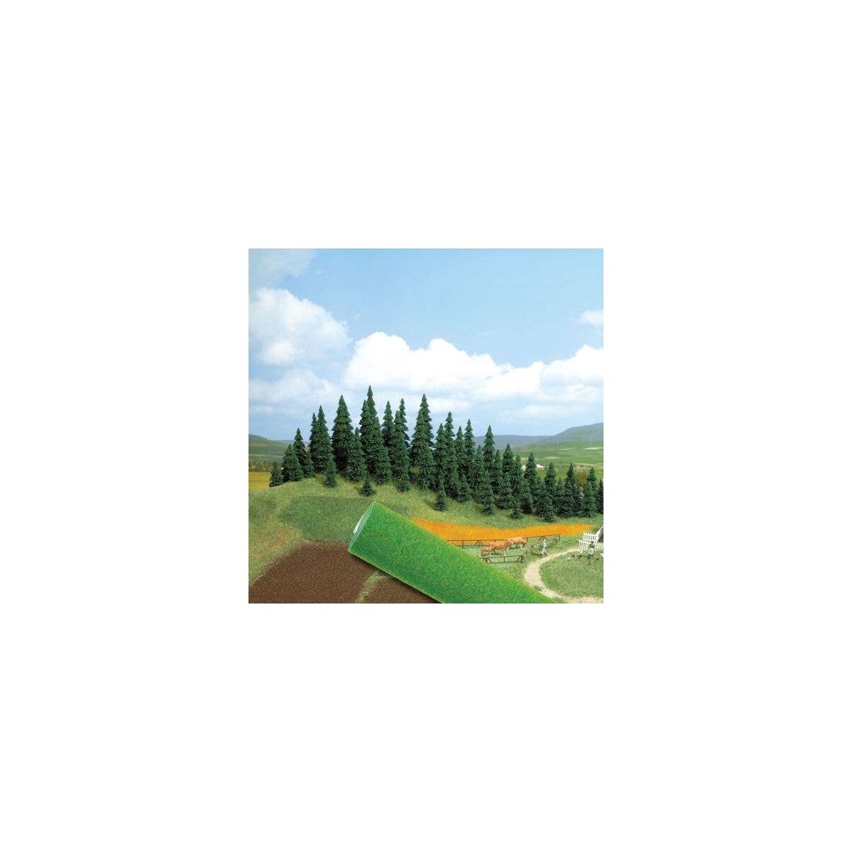 Grass Mat -- Dark Green 39-3/8 x 98-7/16′ 100 x 250cm, All Scales, Busch Gmbh & Co Kg 7280