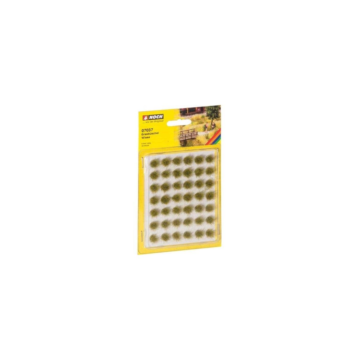 Grass Tufts Mini Set -- Meadow 1/4′ 6mm pkg(42), All Scales, Noch Gmbh & Co 7037