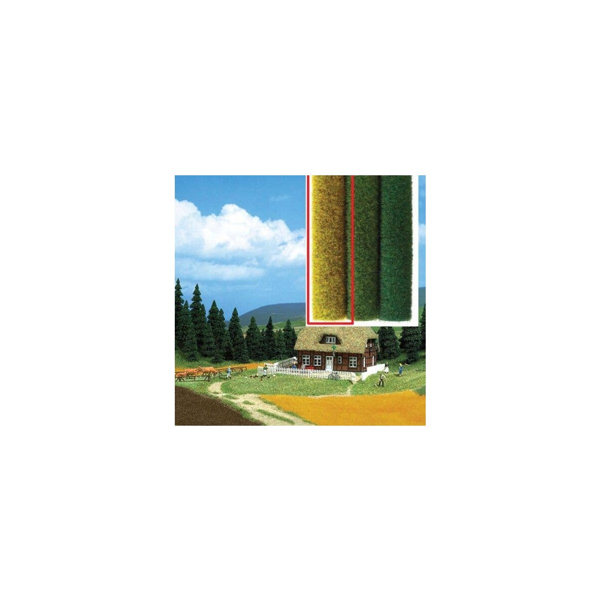 Grass Matting - Small - 19-11/16 x 15-3/4′ 50 x 40cm -- Grain Field, HO, Busch Gmbh & Co Kg 7214
