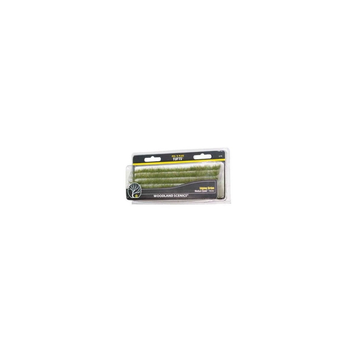 Peel `n` Place Tufts -- Med Green Edging Strips, All Scales, Woodland Scenics 781