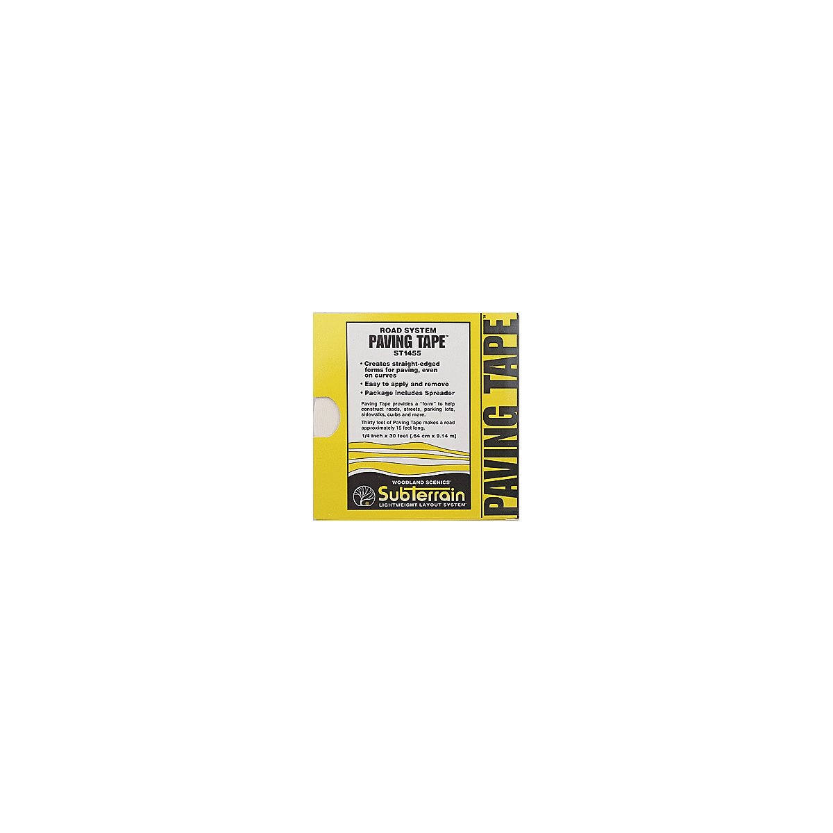 Paving Tape(TM) - SubTerrain System Road System -- 1/4` x 30` .62cm x 9m, All Scales, Woodland Scenics 1455