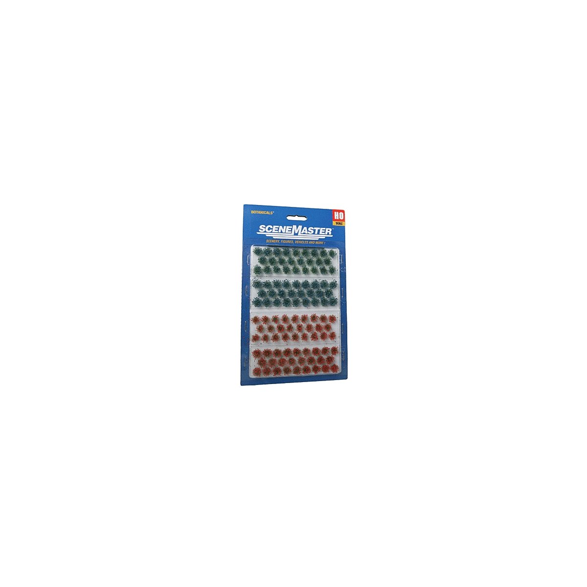 Grass Tufts - pkg(104) 1/4′ 0.6cm Tall -- Wildflower Patches, HO, Walthers SceneMaster 1106