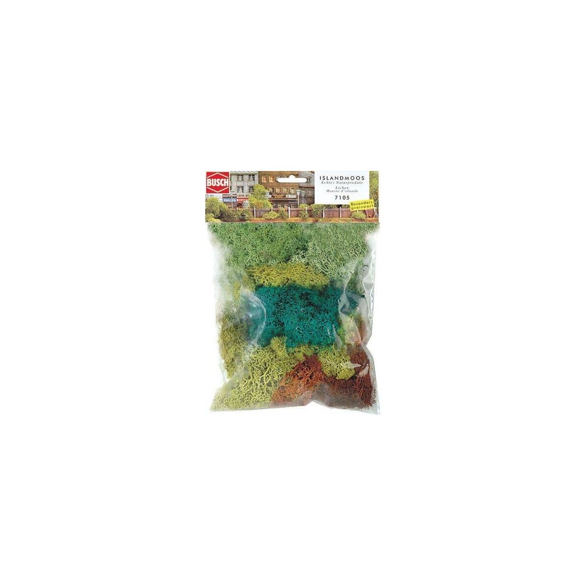 Lichen -- Light Green, Dark Green, Yellow & Brown 2-1/2oz 70g, All Scales, Busch Gmbh & Co Kg 7105