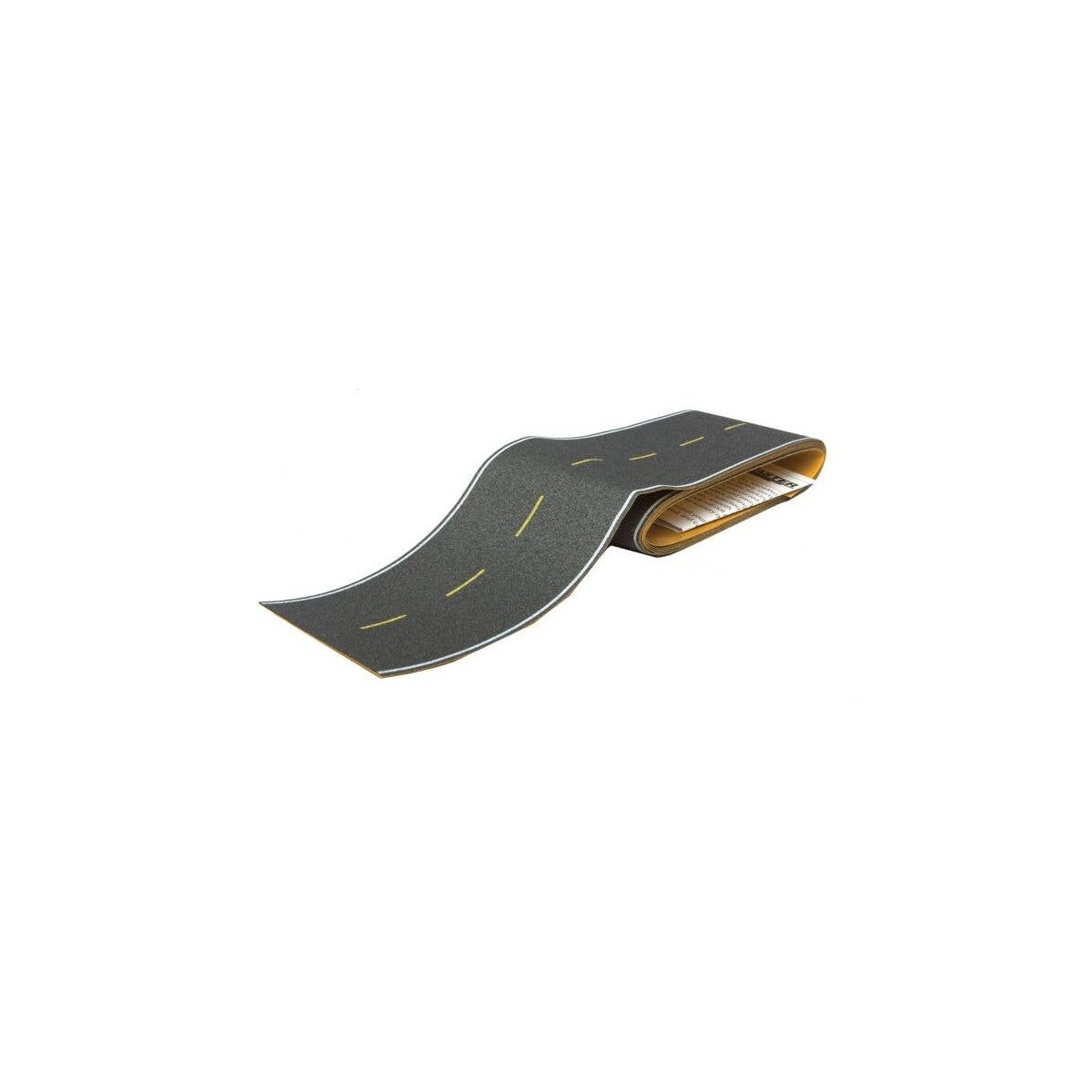 Flexible Self-Adhesive Paved Roadway -- Modern Highways (yellow dashed centerline, white edg, HO, Walthers SceneMaster 1251