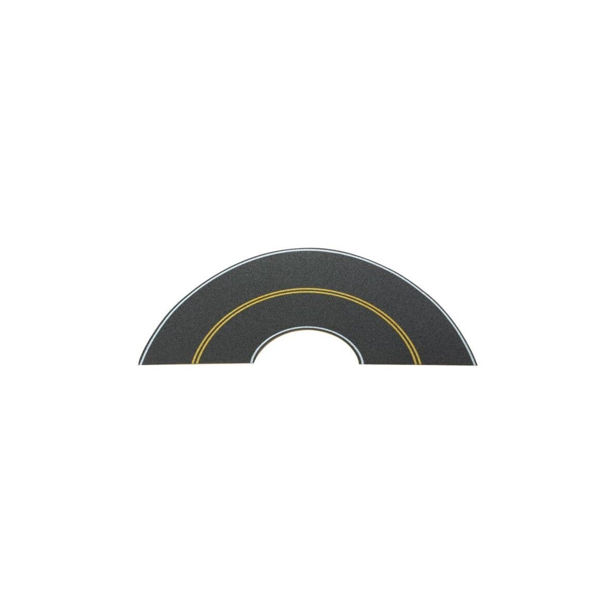 Flexible Self-Adhesive Paved Roadway -- Vintage and Modern Curves (solid double yellow cente, HO, Walthers SceneMaster 1253