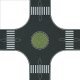 Streets/Roadway 4-Way Roundabout (Traffic Circle) -- 12 x 12′ 30 x 30cm, HO, Busch Gmbh & Co Kg 1101
