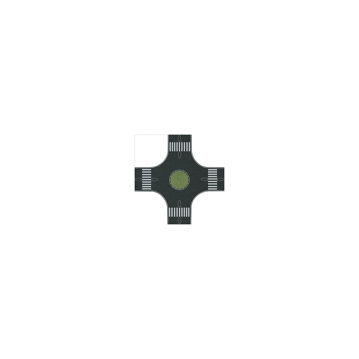Streets/Roadway 4-Way Roundabout (Traffic Circle) -- 12 x 12′ 30 x 30cm, HO, Busch Gmbh & Co Kg 1101