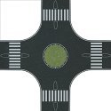 Streets/Roadway 4-Way Roundabout (Traffic Circle) -- 12 x 12′ 30 x 30cm, HO, Busch Gmbh & Co Kg 1101