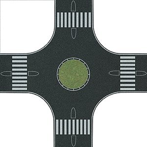 Streets/Roadway 4-Way Roundabout (Traffic Circle) -- 12 x 12′ 30 x 30cm, HO, Busch Gmbh & Co Kg 1101