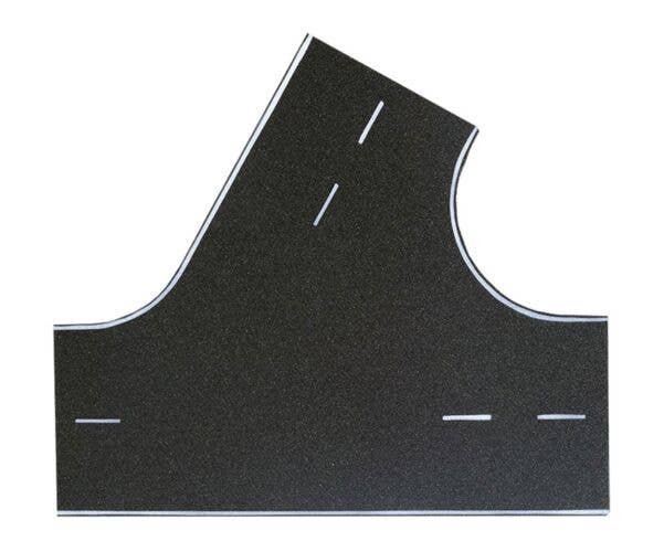 Weathered Asphalt Street 60-Degree Intersection -- 8-11/16 x 7-11/16′ 22 x 19.5cm, HO, Vollmer Gmbh 48262