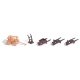 Cart Set -- Wheelbarrow, Dolly, 2 Hand Trucks, Small Wood Cart, HO, Busch Gmbh & Co Kg 1630