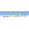Playground Accessories -- Ping-Pong Table, Monkey Bars, Slide, Tent, Baby Carriage, Roller, Bicyc, HO, Noch Gmbh & Co 14814