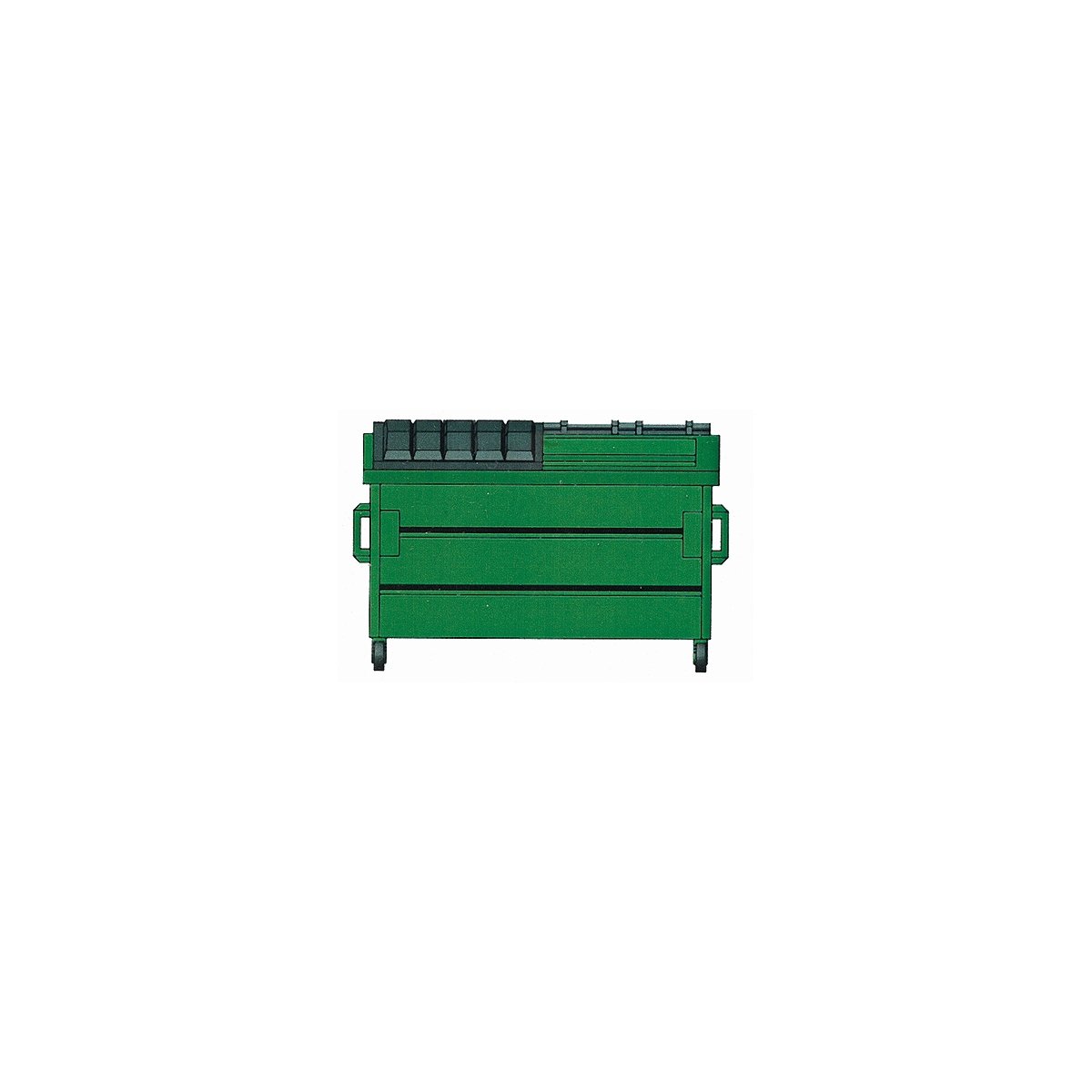 Trash/Recycling Dumpster -- Kit (green) pkg(3), HO, Hi-Tech Details 8002