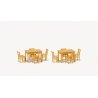 Table & Chairs -- 2 Tables & 8 Chairs (natural wood), HO, Preiser Kg 17218