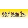 Scenic Accents(R) Figures -- Youth Football Players Playing 5-On-5 pkg(10), N, Woodland Scenics 2169
