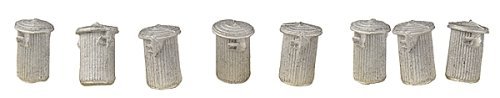 Trash Cans and Lids pkg(8), HO, The N Scale Architect 20049