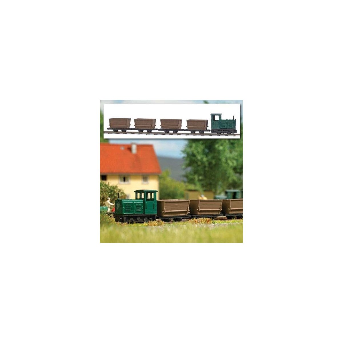 LKM Ns 2f Mine Locomotive, 4 Torfloren Dump Cars - Non-Operating Set - Feldb -- Includes 40 Non, N, Busch Gmbh & Co Kg 8071