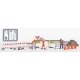 Setting Up Construction Barriers - Action Set -- 8 Barriers, 3 Figures, German Signs, Orange , HO, Busch Gmbh & Co Kg 79900