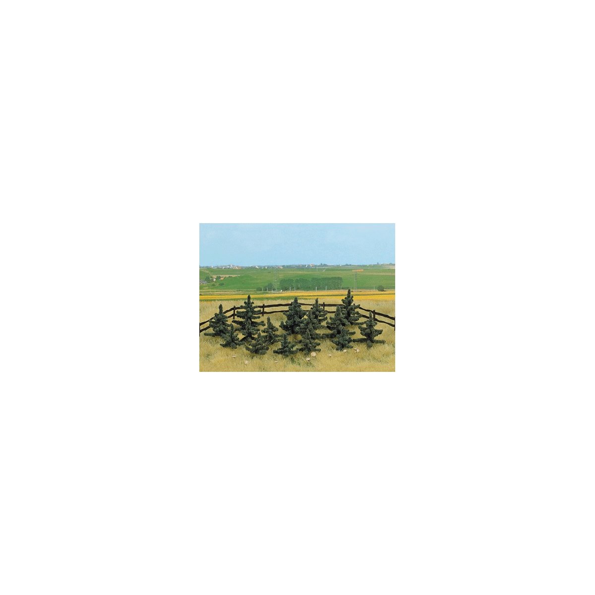 Includes 15 Trees between 3/4` - 1` 1.9 - 2.5cm Tall & Mushrooms, HO, Busch Gmbh & Co Kg 6392