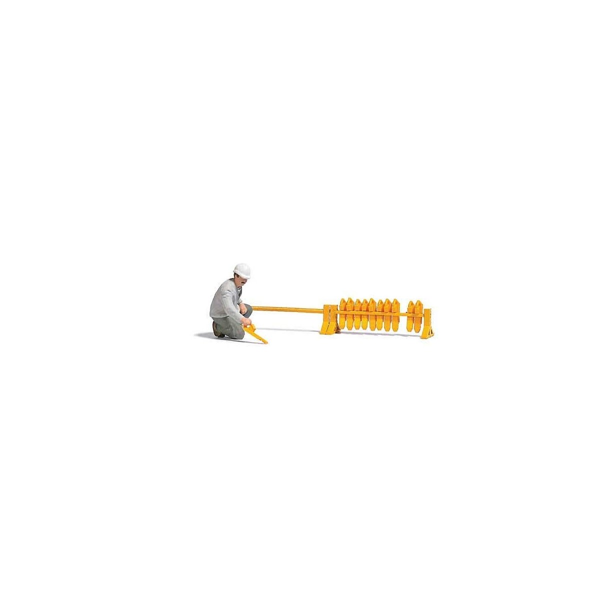 Era III-IV Railway Worker with Track Skates - Action Set -- Figure, Skate Rack w/Skates, O, Busch Gmbh & Co Kg 10700