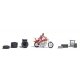 Biker Model - Action Set -- Motorcycle, Figure, Tires, Drum, Cart, Totes, HO, Busch Gmbh & Co Kg 79811