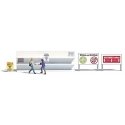 COVID-19 Toilet Paper Fight Miniature Scene -- 2 Figures, Empty Shelf (German Signs), HO, Busch Gmbh & Co Kg 7910
