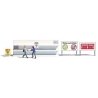 COVID-19 Toilet Paper Fight Miniature Scene -- 2 Figures, Empty Shelf (German Signs), HO, Busch Gmbh & Co Kg 7910