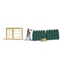 Hedge Trimming Miniature Scene -- Trees, Figure and Accessories, HO, Busch Gmbh & Co Kg 7838