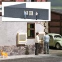 Cigarette Vending Machine Scene - Action Set -- 2 Wall-Mount Machines, 24cm of Stone Wall, 2 F, HO, Busch Gmbh & Co Kg 7919