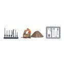 Era 5 Railway Worker - Action Set -- Figure, Ballast Pile, Wood Crate Kit, 2 Track Tool Sprues, HO, Busch Gmbh & Co Kg 7967