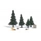 Dog Hunting a Rabbit - Action Set -- 1 Dog, 3 Hutches, Rabbit, Wood Pile, 4 Small Pine Trees, HO, Busch Gmbh & Co Kg 7987
