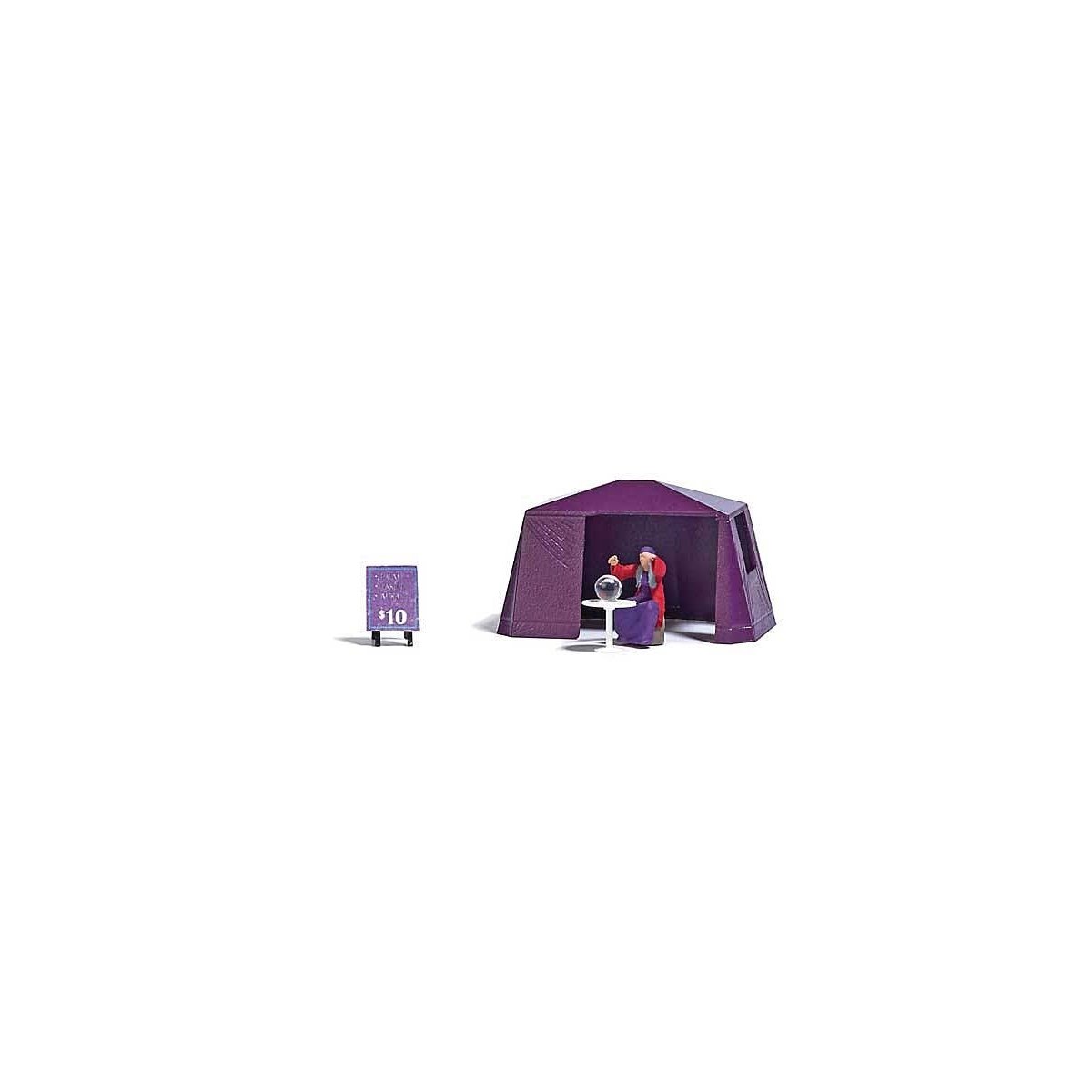 Fortune Teller - Action Set -- Tent, Sign, Table, Figure, Crystal Ball, HO, Busch Gmbh & Co Kg 7995